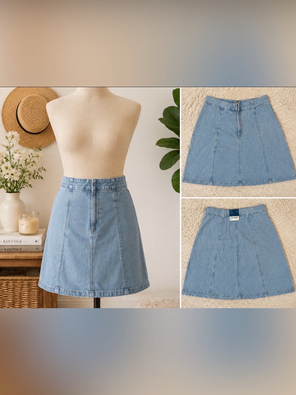 Old Navy Light Blue Denim A-Line Skirt
